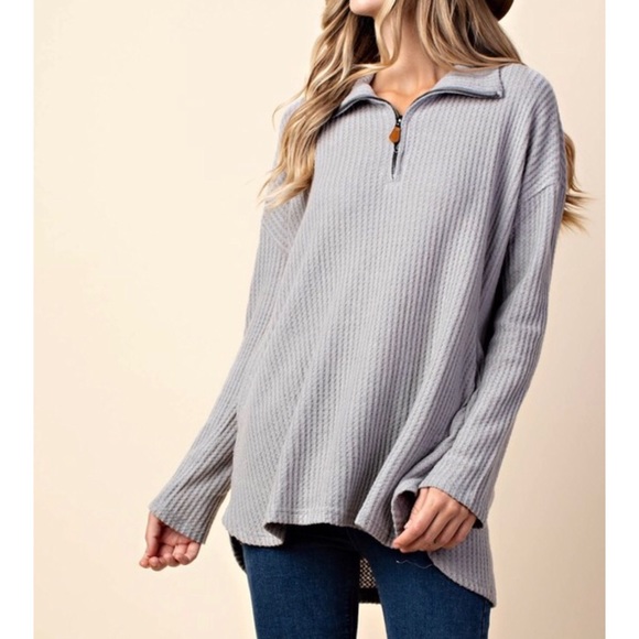 Pullover Waffle Knit Top - Picture 2 of 5